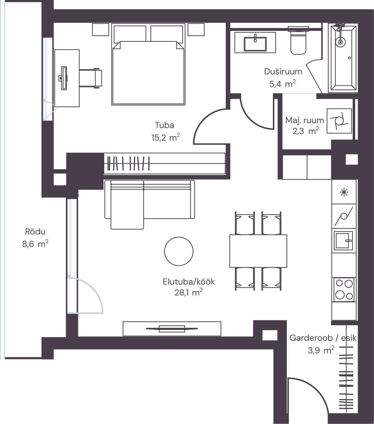 Korter 1107 plaan