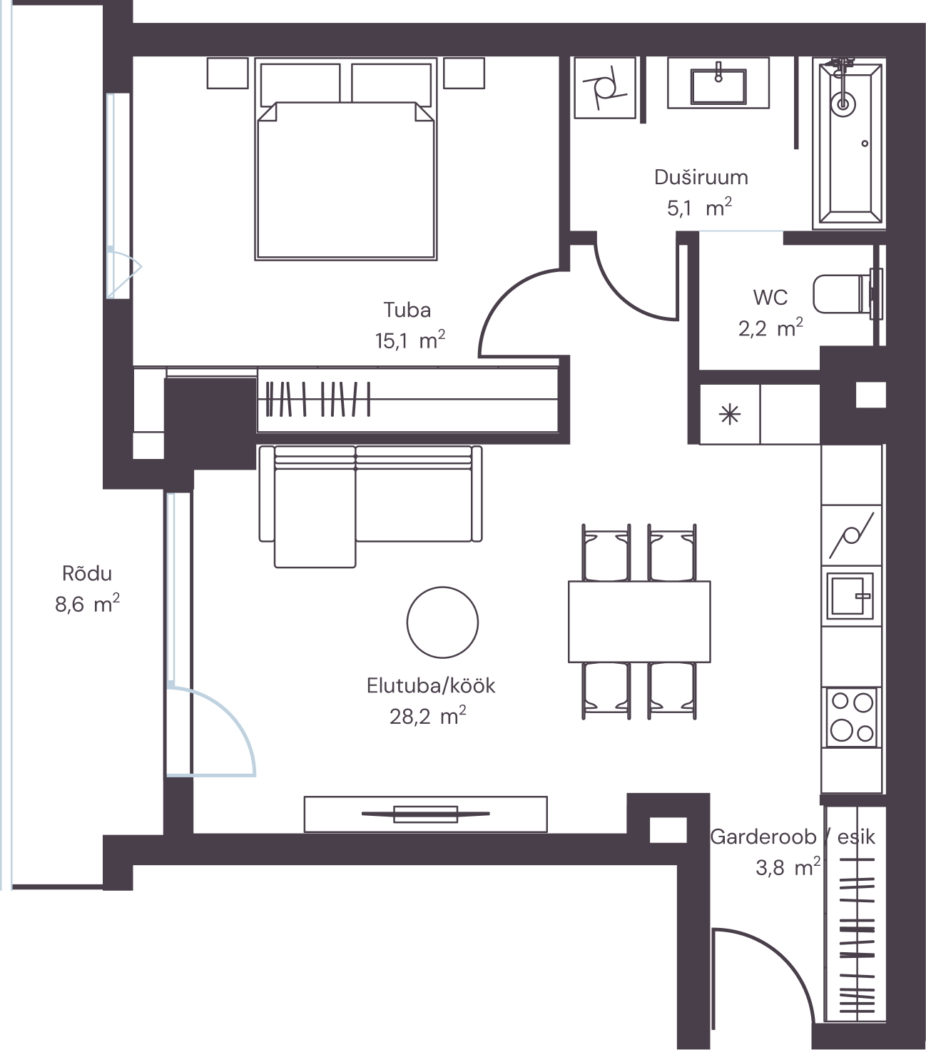 Korter 1207 plaan
