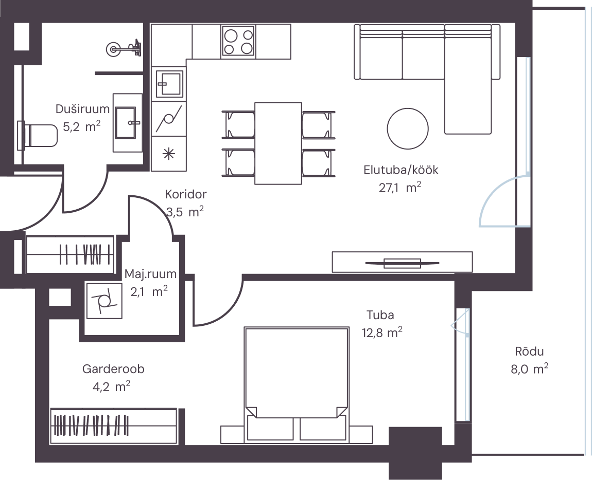Korter 1303 plaan