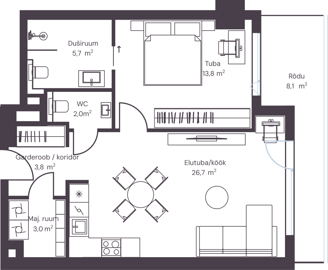 Korter 1304 plaan