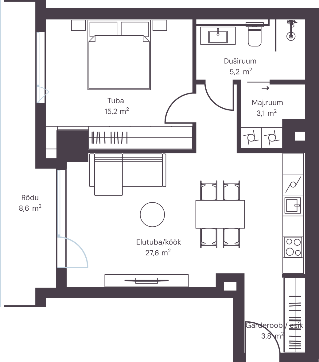 Korter 1307 plaan