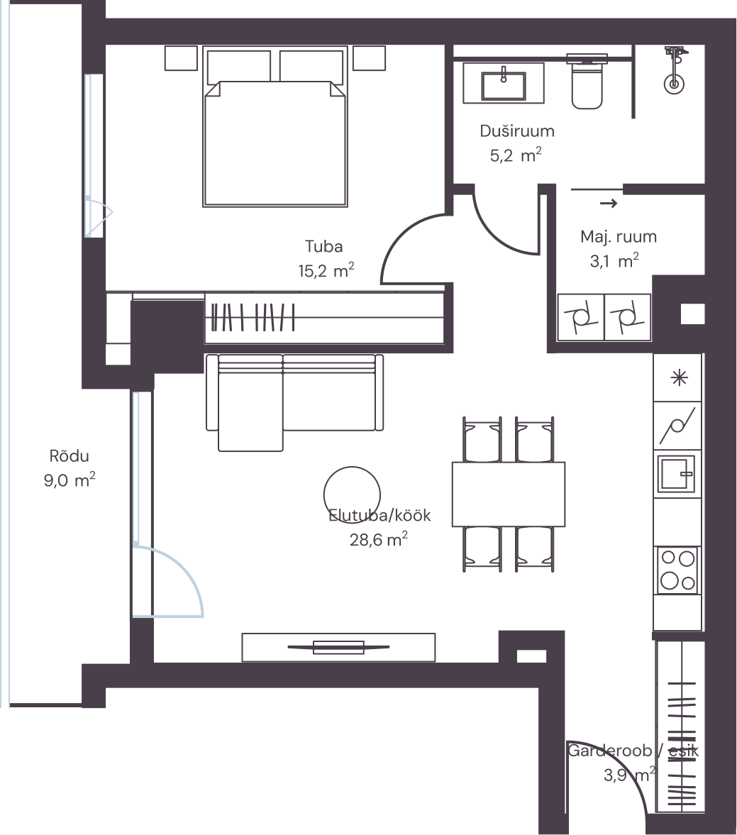 Korter 1407 plaan