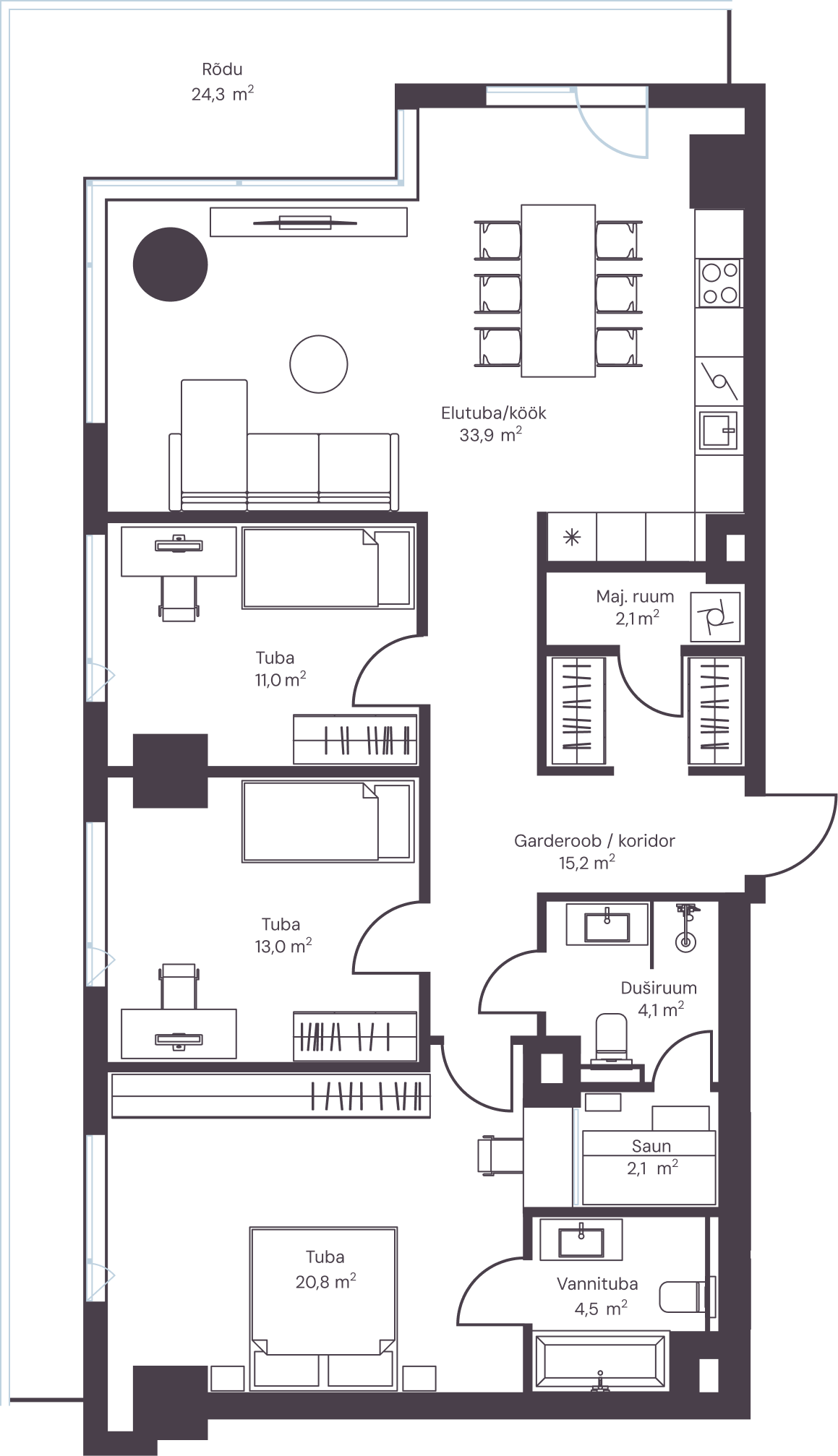 Korter 1501 plaan