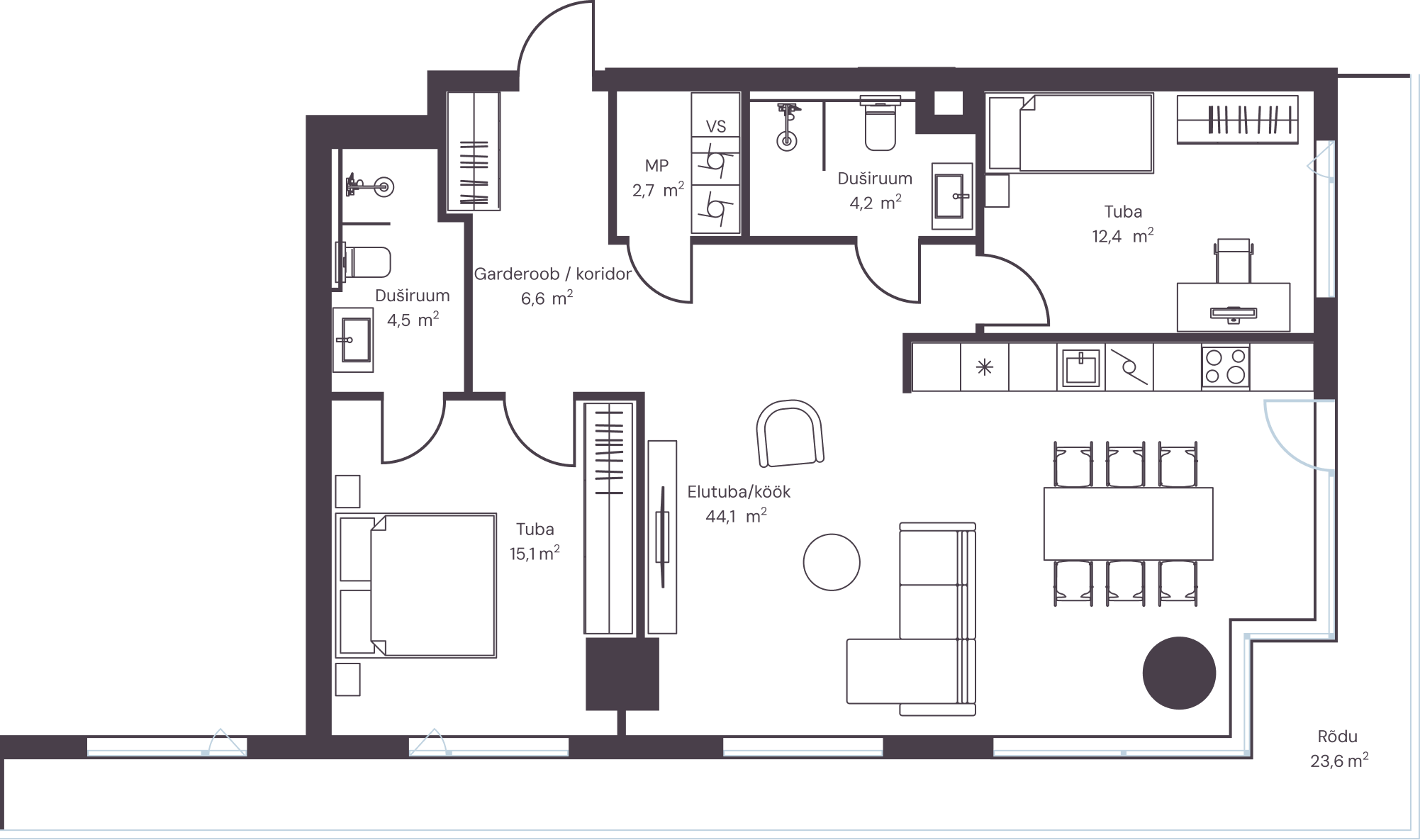 Korter 1505 plaan