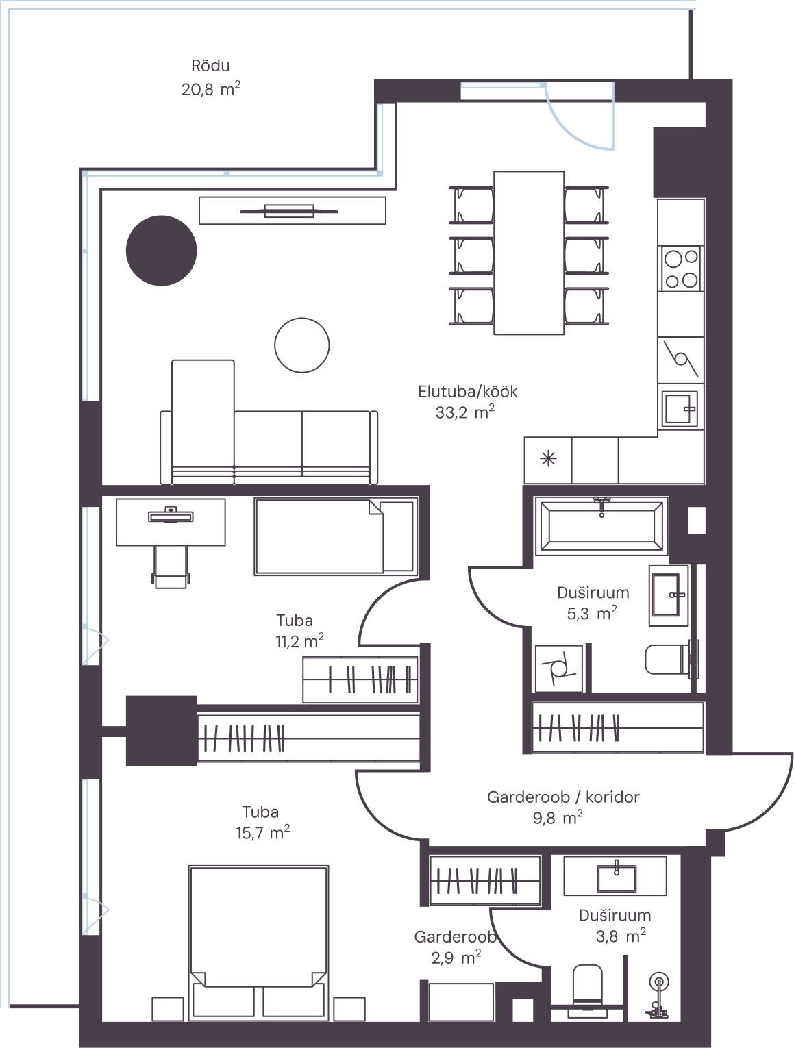 Korter 1701 plaan