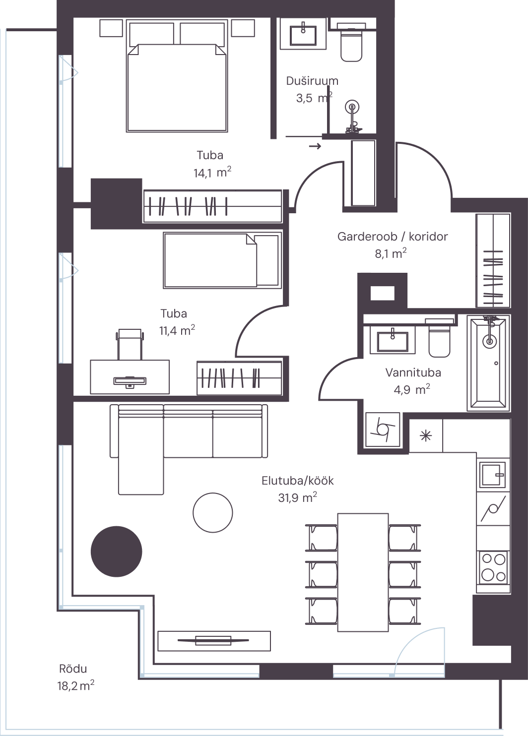 Korter 1806 plaan