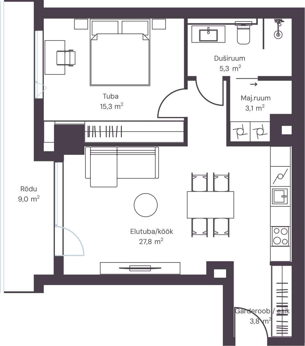 Korter 1807 plaan