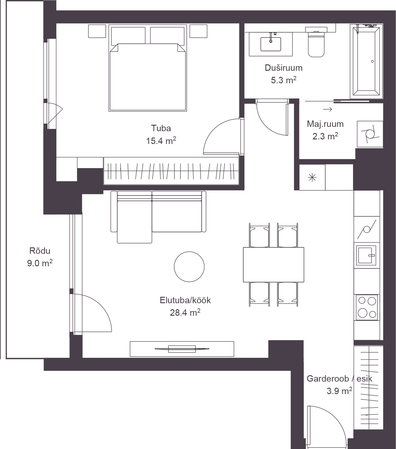 Korter 2107 plaan