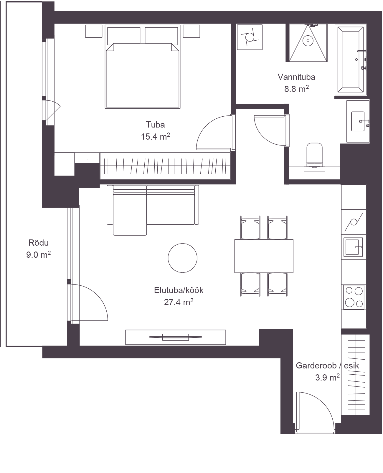 Korter 2207 plaan