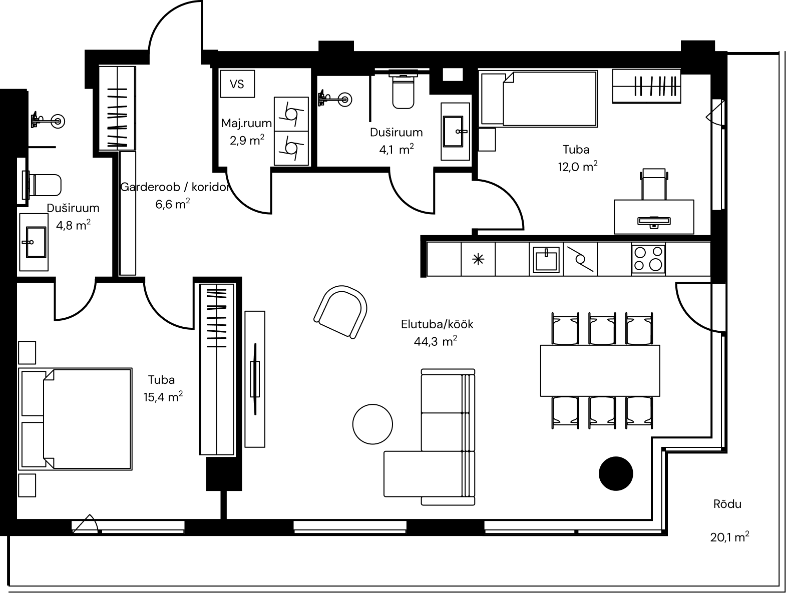 Korter 2405 plaan