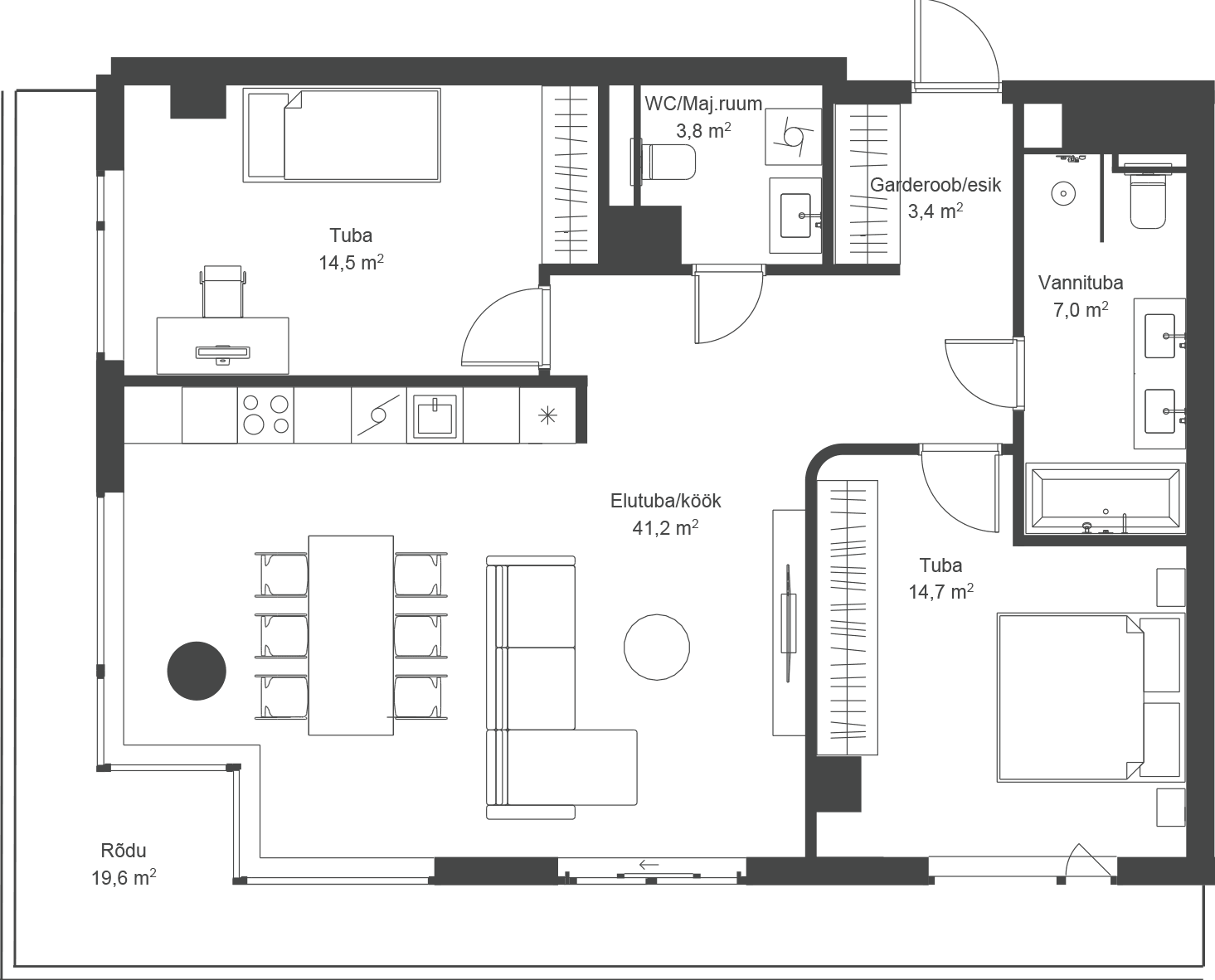 Korter 2406 plaan