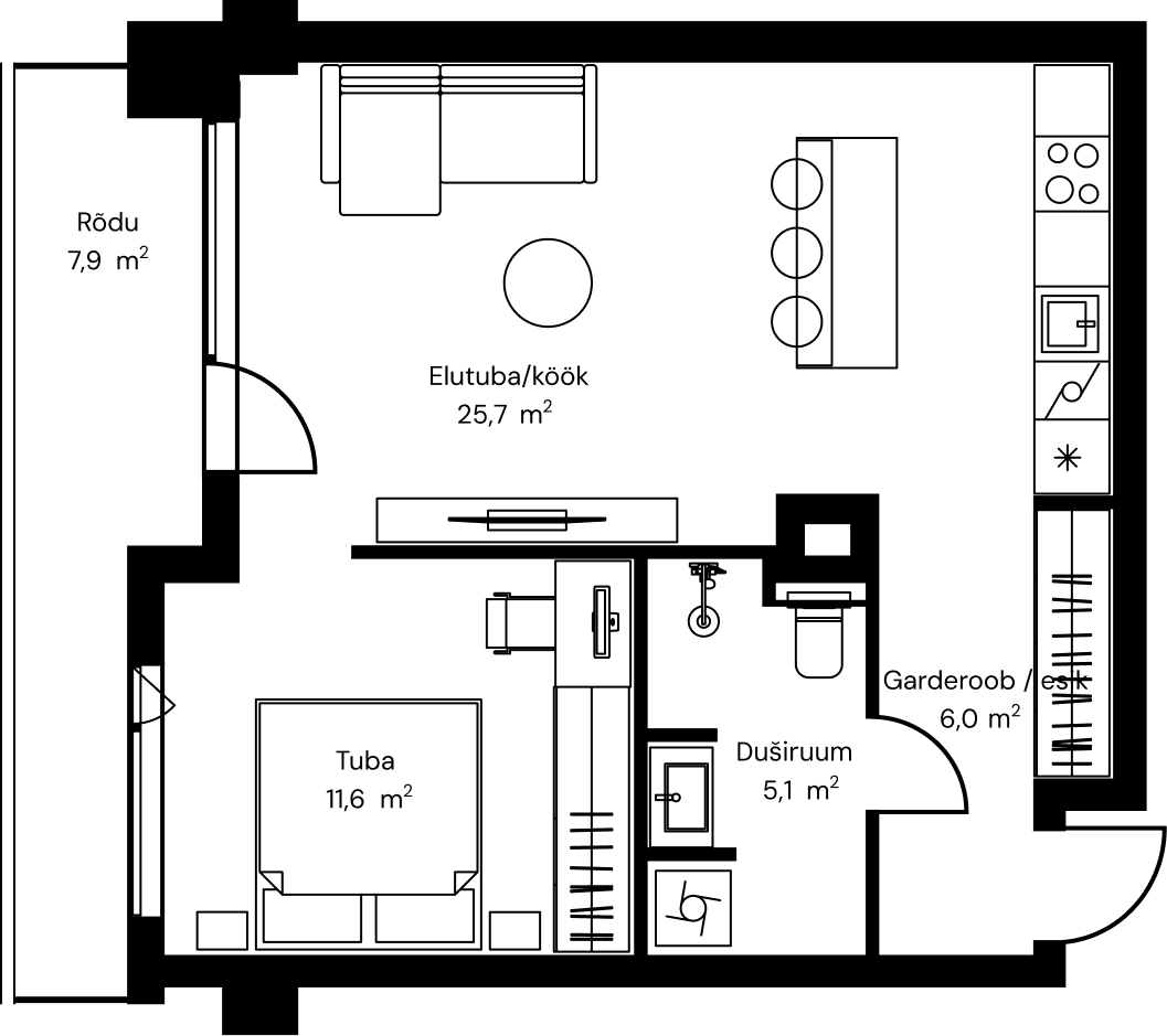 Korter 2407 plaan