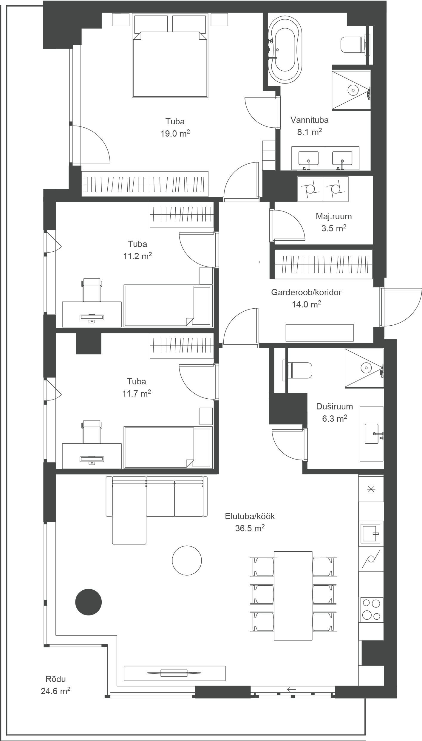 Korter 2505 plaan