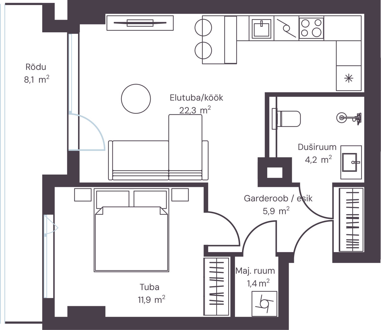 Korter 707 plaan