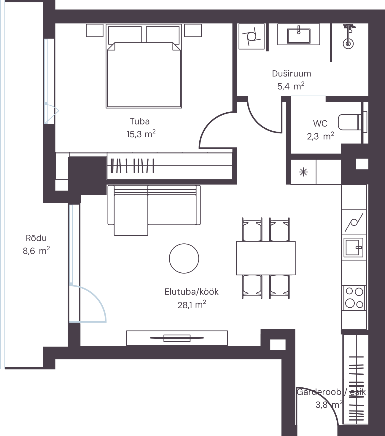 Korter 907 plaan