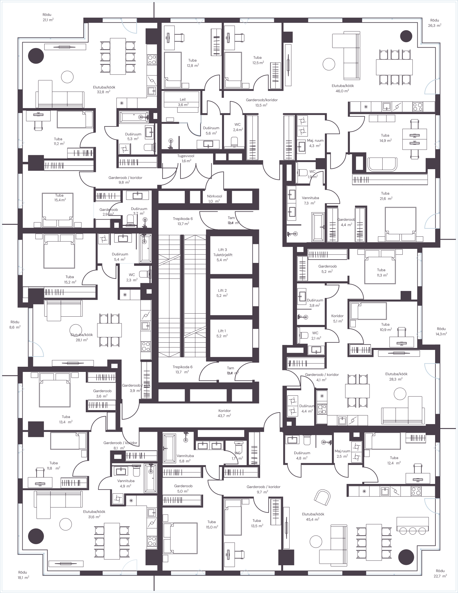 Floor plan for floor: 15